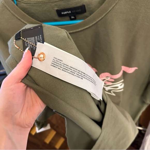 NWT Purple Brand Double Trouble olive tshirt sz XL - Picture 4 of 7